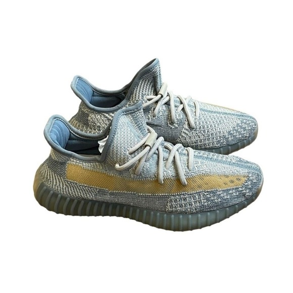 adidas Yeezy Boost 350 V2 Low Israfil Sneakers Grey Yellow Mesh Street 8.5